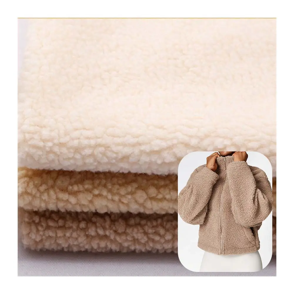 100% Fabrication de tissu tricoté en polyester Tissu polaire super doux pour manteau Sweat-shirt