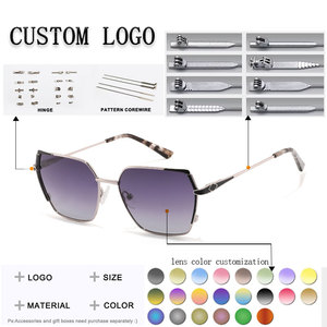 Lunettes de soleil polygonales à monture métallique, verres polarisés TAC, protection UV400, unisexe, pour la plage, les voyages et le quotidien - Product Image 2