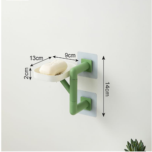 Estante de almacenamiento multicapa, jabonera giratoria para baño, estantes de almacenamiento montados en la pared, sin necesidad de perforaciones, suministros organizadores para el hogar - Product Image 6