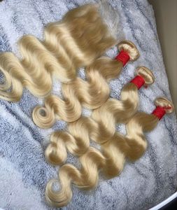 Extensions de cheveux brésiliens vierges blonds 613 Grade 10A, super double drawn, couleur naturelle, pas chères, ondulées, pour femmes noires - Product Image 3