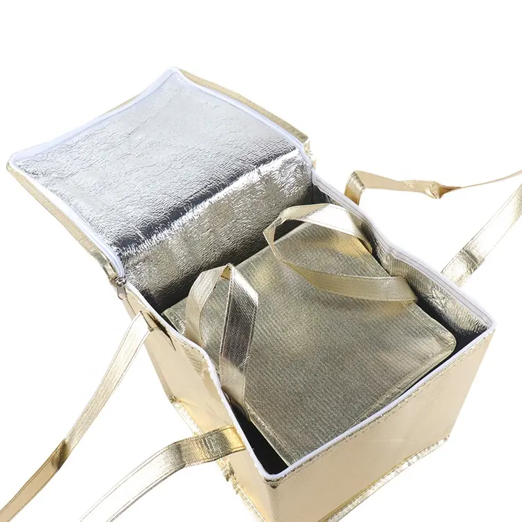 Promozione personalizzata Heavy Duty Ice Wine Thermal Bag portatile di grande capacità isolato Beach Lunch Tote Food Cooler Bags