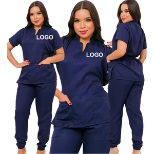 Удобный женский Рабочий костюм на заказ, модная дышащая эластичная униформа для медсестер, из прочного полиэстера - Product Image 1