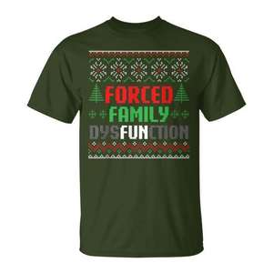T-shirt de Noël sur le thème de la dysfonction familiale forcée, design humoristique de Noël - Product Image 1