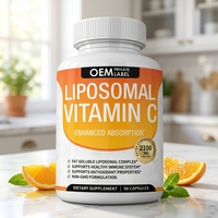 Capsules de Vitamine C pour Adultes OEM, 60 Comprimés, Haute Absorption, Complément Alimentaire, Soutien au Collagène, Renforcement de l'Immunité, Antioxydant