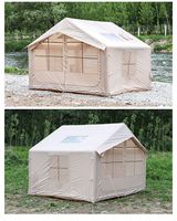 Tente de camping gonflable 6/8 personnes, grande, simple couche, Oxford PVC, résistante aux UV, trois saisons, imperméable, installation rapide, portable