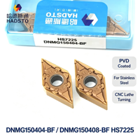 Plaquettes de tournage en carbure HADSTO DNMG150404-BF DNMG150408-BF HS7225 revêtues PVD, outils de tournage CNC pour acier inoxydable
