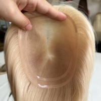 Envío Rápido, Estilos Más Vendidos en Salones de Belleza, Topper de Cabello Mono de 5.5*6.5, Alta Densidad, Cabello Humano Virgen de Alta Calidad, Suministro Estable