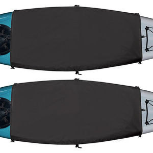 Housse de cockpit de <span class=keywords><strong>kayak</strong></span>, protection solaire, équipement de sports nautiques, tissu Oxford 420D enduit d'argent, noir, imperméable - Product Image 2