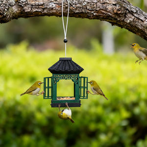 Mangeoire à oiseaux semi-automatique pour balcon extérieur, mangeoire suspendue imperméable pour cour, mangeoire pour moineaux sauvages - Product Image 4