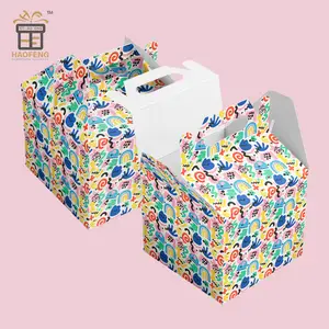 Cake Carrier Bakery Boxes Foldable Craft Case Cookie Gift Cupcake Box Custom Printed Packaging Design with Handle