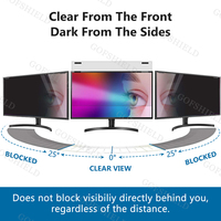 Venta al por Mayor de Fábrica, 24 Pulgadas 180 °   Filtro de Privacidad Magnético para Monitor, Protector de Pantalla Anti-Espía, Anti-Reflejos, Película Bloqueadora de Luz Azul