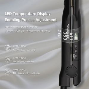 Custom Logo Electric Hot Comb Hair Straightener Curling Iron Negative Ion Flatirons Titanium <b>Battery</b> for Household Hotel - Product Image 4