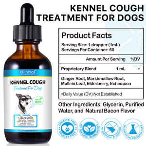 Oimmal 60ml Dog Cough Treatment Flüssige Ergänzungen Natürliche Allergie Linderung Trockener und nasser Husten Wheezing Kennel Cough Drops für Hunde - Product Image 3