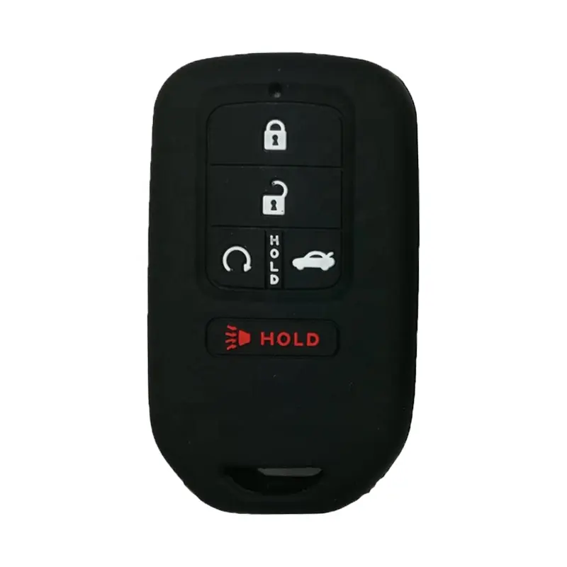 Silicone Full Protective Key Fob Remote Cover Case Skin Jacket for HON Civic Accord Pilot CR-V 5 Buttons Smart Key