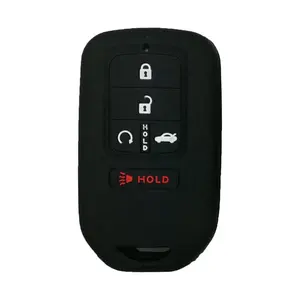 Silicone Full Protective Key Fob Remote Cover Case Skin Jacket for HON Civic Accord Pilot CR-V 5 Buttons Smart Key