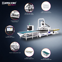 Routeur CNC Spire 1530 pour nesting, 9KW ATC, magazine linéaire 12 outils, machine de découpe du bois