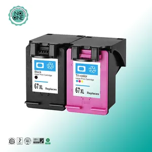 Kartrid tinta Inkjet warna diproduksi ulang 67XL 67 XL XXL 67XXL hitam untuk HP67 untuk HP ENVY 6000 Deskjet 1255 2700 Printer Jet tinta