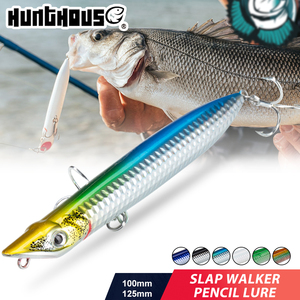 Lot de leurres artificiels flottants de surface Slap Walker Pencil Lure 100mm 125mm pour la pêche au bar, au brochet et en eau salée - Product Image 1