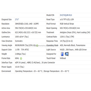 Componente de Pantalla DV270QUM-R10 de Calidad Confiable para Aplicaciones Industriales - Product Image 4