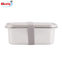 Boîte à lunch double couche en acier inoxydable 18/8 de haute qualité Nicety pour étudiants, avec joint en silicone