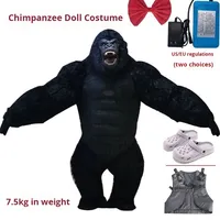 Costume de mascotte d'Halloween King Kong gonflable de gorille et d'ours de boxe célèbre sur Internet pour la performance d'événement