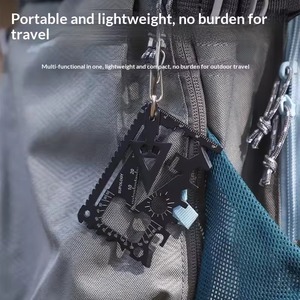 Carte multi-outils 18-en-1 en acier inoxydable renforcé pour l'aventure en pleine nature, système portable EDC avec ouvre-boîte pour la randonnée et le camping - Product Image 6