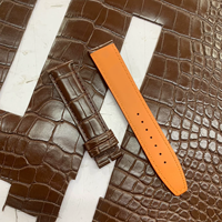 Braunes Echtes Alligatorleder Uhrenarmband 20mm 18mm Konisch Handgenäht Ersatz-Uhrenband Krokodilleder Uhrenarmband