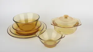 Ensemble de vaisselle en verre Pyrex clair coloré ensemble de table en verre