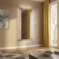 Cadre en cristal moderne personnalisé, commande tactile, verre trempé HD rectangulaire anti-chute, LED murale intelligente pour chambre à coucher, hôtel