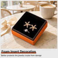 Emballage de luxe pour bijoux en carton léger, fait main, unique, personnalisé, avec logo personnalisé, ZXF Debossing 5*8*2.5cm, orange, pour les articles de mode