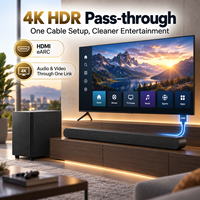 Barre de son TV 390W 3.1 canaux avec Dolby Atmos, caisson de basses filaire, EARC et passage de signal 4K HDR pour home cinéma