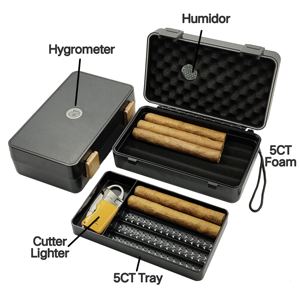 Haute qualité cigares réalisation voyage cave à cigares coffret cadeau étui cave à cigares boîte avec Kit d'accessoires forme de couleurs personnalisées - Product Image 5