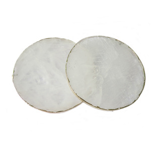 Round Gold Edge Plate White <strong>Crystal</strong> <strong>Coasters</strong> for Home Decoration - Product Image 2