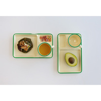 [AWAKEN SENSES] Ensemble de brunch Avocado Rim, 6 pièces, assiettes à dîner pour enfants, mélamine écologique, forme de maison, résistant à la chaleur