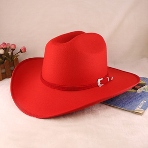 Mũ Fedora Polyester vành rộng làm bằng vải nỉ tùy chỉnh thời trang 2025, mũ cao bồi miền Tây vành rộng trống ngoài trời đang bán - Product Image 6