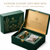 Boîte cadeau personnalisée haut de gamme en carton botanique avec doublure dorée, fermeture magnétique, couleur personnalisée pour compléments alimentaires à base de plantes