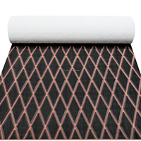 Tapis de sol pour bateau KT GuoMei noir sur fond brun foncé, imperméables, antidérapants, avec adhésif puissant, pour pont de bateau marin