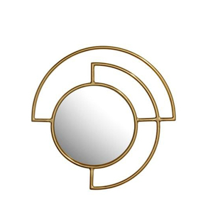 Cadre rond en métal miroir, décoration murale dorée, miroir - Product Image 6
