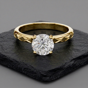Anillo de Compromiso de Diamante Redondo con Corte Brillante en Oro, Clásico para Mujer, Certificado IGI, Cultivado en Laboratorio, para Regalo de Boda y Aniversario - Product Image 1