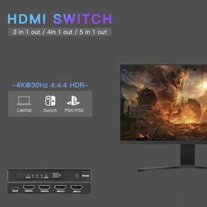 Commutateur HDMI SYONG <span class=keywords><strong>3</strong></span> entrées 1 <span class=keywords><strong>sortie</strong></span>, commutateur HDMI 2.0 4K30Hz, séparateur <span class=keywords><strong>3</strong></span> ports, sélecteur de commutateur HDMI, pour PS5 Xbox Lecteur DVD Fire - Product Image 2