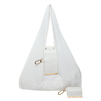 Sac fourre-tout pliable grande capacité, imperméable, avec cordon de serrage, réutilisable pour les courses et les voyages, en cuir PU, logo personnalisé, écologique, OEM