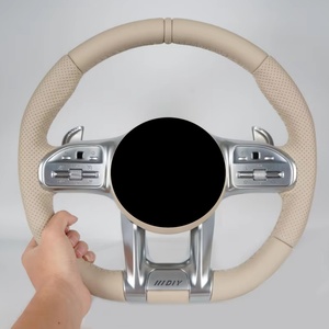 Volant en cuir semi-perforé personnalisé en usine pour Mercedes-Benz W205 W222 W176 W166 W217 W463 G63 C217 C43 Amg - Product Image 2
