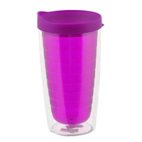Tasse à café thermoplastique 15 oz, Double paroi, impression personnalisée, à emporter avec couvercle, offre spéciale,