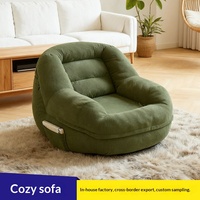 Canapé paresseux pour salon, chambre, balcon, tatami, petit canapé individuel, fauteuil d'angle décontracté, chaise pour animaux de compagnie, en velours côtelé, éponge haute densité