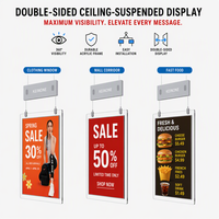 Pantalla de Ventana Ultrafina de Doble Cara, Android CMS, Cartel Digital WiFi, Pantalla LCD de Pared, Tablero de Visualización Publicitaria OEM