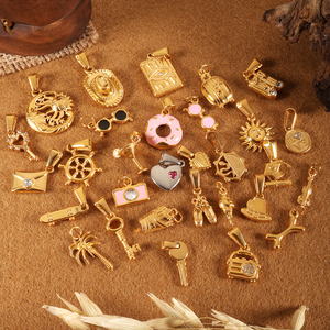 DIY Stainless Steel Jewelry Pendants &amp; Charms Wholesale Custom <strong>Heart</strong> Hat Vintage Charm for Bracelet Necklace Making - Product Image 3