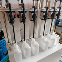 Machine de remplissage de liquide semi-automatique pour détergent javel hypochlorite 4 buses petite bouteille en plastique jerrycan anti-corrosion