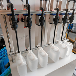 Machine <span class=keywords><strong>de</strong></span> remplissage <span class=keywords><strong>de</strong></span> liquide semi-automatique pour détergent <span class=keywords><strong>javel</strong></span> hypochlorite 4 buses petite bouteille en plastique jerrycan anti-corrosion - Product Image 3