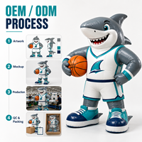 Personnalisez des mascottes de requins gonflables de grande taille, des accessoires promotionnels imperméables pour l'extérieur, et des décorations pour événements sportifs et marketing