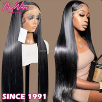 Nouvelle perruque frontale en dentelle française HD transparente NewWave de 24 pouces, densité 200 %, cheveux vierges vietnamiens, ondulations profondes 13x6, pré-épilée avec baby hair lâches
